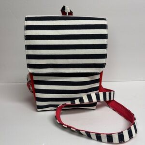 Shorebags Crossbody Blue/White Striped Canvas Bag
